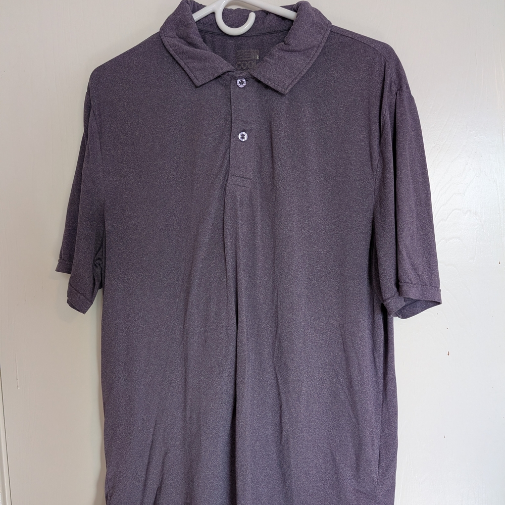 Set Of 2 32 Degrees Men's Heathered Polo Shirt - Dark Purple And Red